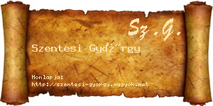 Szentesi György névjegykártya